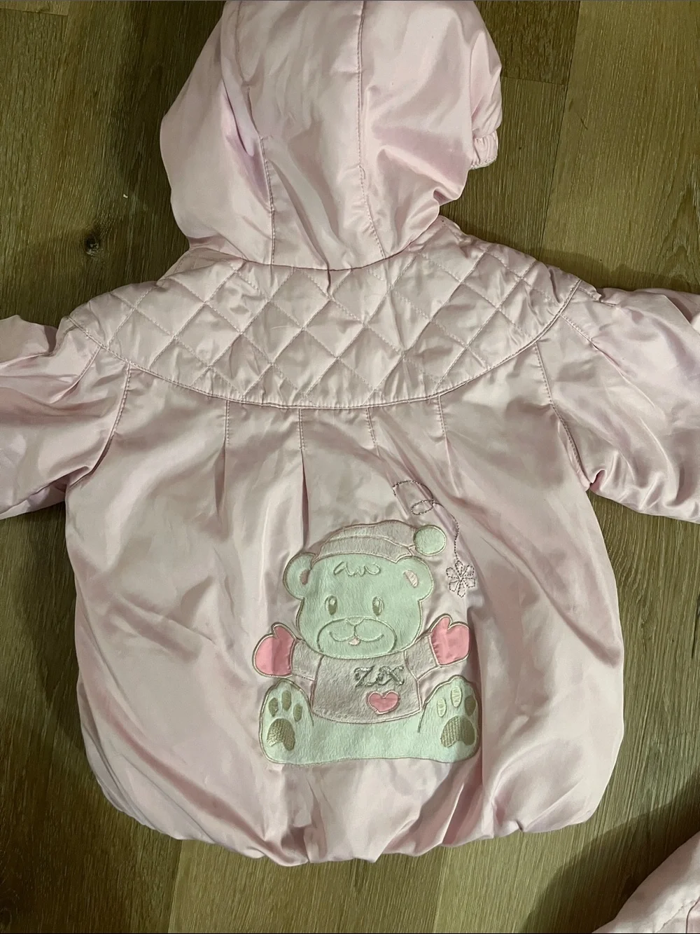ZeroXposur Girls Light Pink Quilted Hooded Puffer Jacket & Bib Snow Pants Set